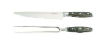 SET DE CUCHILLO LÍNEA BBQ 8" CON TENEDOR TIPO TRINCHA MANGO MADERA