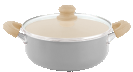 CACEROLA GRIS DE ALUMINIO C/ANTIADHERENTE CERAMICO 26CM