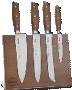 SET DE 4 CUCHILLOS LÍNEA COUNTRY INOX. MANGO MADERA (NUEVO)