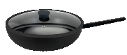 WOK ALUMINIO C/ANTIADHERENTE Y TAPA CRISTAL 32CM