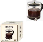 CAFETERA DE VIDRIO Y AC. INOX. C/EMBOLO TIPO PRENSA FRANCESA 800 ML