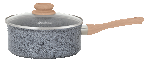 CACEROLA DE ALUMINIO FORJADO 20 CM ANTIADHERENTE GRANITO Y TAPA DE CRISTAL STONE