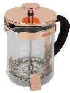 CAFETERA DE VIDRIO Y AC. INOX. C/EMBOLO TIPO PRENSA FRANCESA 600 ML COBRE