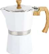 CAFETERA ALUMINIO ESMALTADO BLANCO TIPO ITALIANA INDUCCION 9 POCILLOS MASTERCHEF