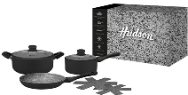 SET GRANITO NEGRO 7 PCS (POT MATX 2) (NUEVO)