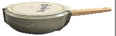 WOK DE ALUMINIO C/ANTIADHERENTE OLIVE CON TAPA DE 28CM