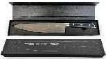 CUCHILLO CHEFF LÍNEA PROFESSIONAL 8" INOX. MANGO CON REMACHES NEGRO CON ESTUCHE (NUEVO)