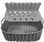 MOLDE CONTENEDOR DE SILICONA PARA AIR FRYER REDONDO 22CM CON DIVISIÓN (NUEVO)
