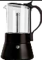CAFETERA TIPO ITALIANA DE ACERO INOXIDABLE Y VIDRIO NEGRA 6 TAZAS PREMIUN (NUEVO)