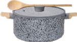 CACEROLA DE ALUMINIO FORJADO 24 CM ANTIADHERENTE GRANITO Y TAPA DE CRISTAL