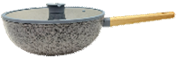 WOK CON TAPA DE ALUMINIO FORJADO 28 CM ANTIADHERENTE GRANITO