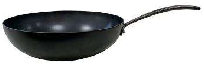 WOK DE ALUMINIO CON ANTIADHERENTE NEGRO SIN TAPA